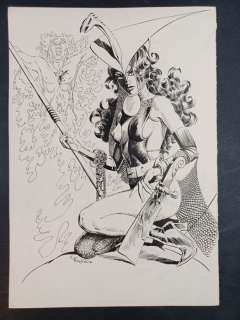 Giorgio Montorio | Amazzoni - Giorgio Montorio - Illustrazione Originale per Retrocopertina - Firmata - Page volante - Exemplaire unique - (1979) | Catawiki