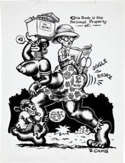 Robert Crumb Snatch Sampler Cover/Bookplate Illustration Original Art (c. 1974). R. Crumb’s comic art has - | Heritage
