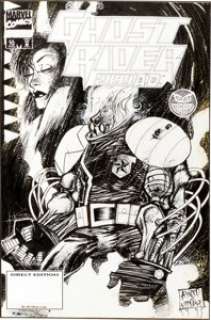 Ashley Wood and Jim Daly Ghost Rider 2099 #16 Cover Original Art (Marvel, 1995). Ghost Rider, clothed in silicon - | Heritage