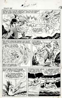 Don Heck, Mike Esposito - tales of suspense #66 p 10 (iron man battles attuma in every panel! ) large art -1964