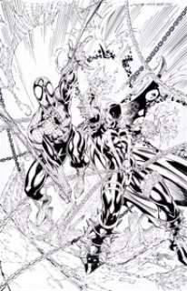 J. Scott Campbell and Tim Townsend Wizard the Comics Magazine #62 Spawn/Spidey Cover Original Art (Wizard, 1997). -