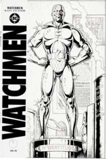 Dave Gibbons Watchmen #8 "Statuette of Nite Owl I" Cover Original Art (DC, 1987). "On Hallowe’en the - | Heritage
