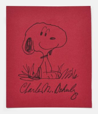 Charles Schulz Signed & Hand-Drawn Sketch of Snoopy -- Measures 7.5’’ x 9’’ Without Inscription -- With University Archives COA | Nate Sanders