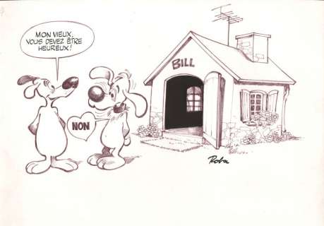 Roba | Boule et Bill, illustration au feutre et Ã  l’encr… | Millon