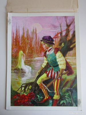 PINTURA ORIGINAL GOUACHE ILUSTRADOR ”DELFIN VILLA” - MUNDO DE LOS CUENTOS - ED. MAVES 1975 | todocoleccion (Buy It Now)