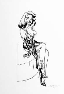 Roberto Baldazzini | Roberto Baldazzini - Jayne Mansfield / ink drawing - Page volante - Exemplaire unique - (2019) | Catawiki