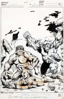 Jeff Aclin and Duffy Vohland Mighty World of Marvel #199 Hulk Cover Original Art (Marvel UK, 1976). This -