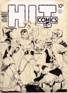 Lou Fine Hit Comics #6 Cover Original Art (Quality, 1940). Very few Lou Fine covers are known to exist, - | Heritage