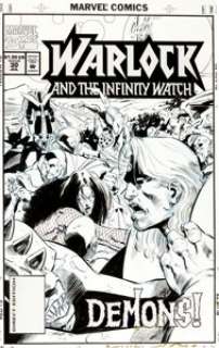 Pat Olliffe Warlock and the Infinity Watch #30 Cover Original Art (Marvel, 1994). The Infinity Watch fight a -