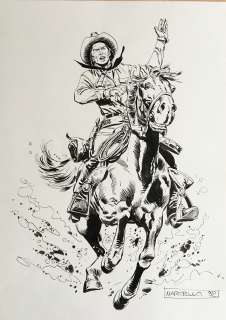 Carlo Raffaele Marcello - Original illustration for Tex for "Cavalcando con Tex" vol. 5. Cm. 24x33. Ink. Signed. Mint