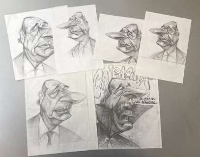 Morchoisne, Jean-Claude | Morchoisne, Jean-Claude - 5x Dessin original - Chiracula - le Prince des Ténèbres | Catawiki