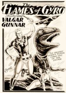 Jay Disbrow (signed Jayson) The Flames of Gyro Full Page Illustration Valgar Gunnar Original Art -