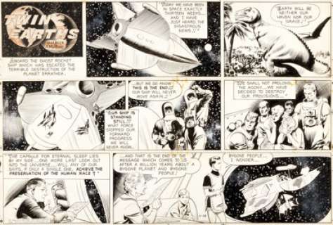 Al McWilliams Twin Earths Sunday Comic Strip Original Art dated 11-29-53 (United Feature Syndicate, 1953). -