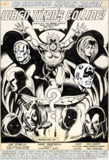 Jim Starlin and Dan Green Captain Marvel  #28 Splash Page 1 Avengers Original Art (Marvel, 1973)....