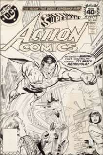 Ross Andru and Dick Giordano Action Comics #490 Cover Original Art (DC, 1978). "The Vision That Drove -