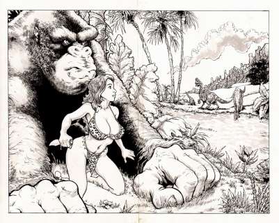 Devon Massey - cavewoman: raptor #1 p 2-3 dps (sold live on ‘dueling dealers of comic art‘ episode #45 podcast on 11-15-2021 watch it here!