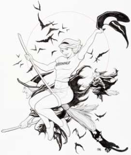 Frank Cho Baltimore Comic Con Yearbook 2016 Sabrina the Teenage Witch Illustration Original Art (Baltimore Comic C...