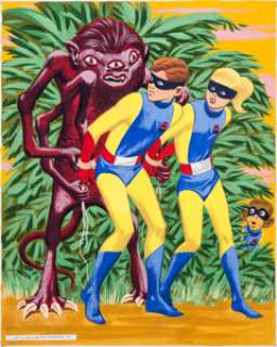 Whitman Artist Space Ghost Frame-Tray Puzzle Painting Original Art (Whitman/Hanna-Barbera, 1967)....