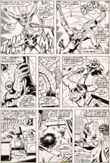 John Byrne and Dave Hunt Marvel Team-Up #65 Story Page 8 Spider-Man and Captain Britain Original Art (Marvel, 1978...