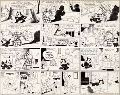 Otto Messmer Felix the Cat Sunday Comic Strip Original Art dated 11-10-35 (King Features Syndicate, 1935)....
