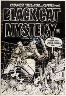  - Warren Kremer Black Cat Mystery #36 Cover Original Art (Harvey, 1952)....
