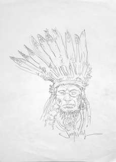 Serpieri, Paolo Eleuteri | Serpieri, Paolo Eleuteri - Sketch original - Jefe Indio | Catawiki