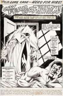 Billy Graham and Syd Shores (unbilled) Hero for Hire #4 Splash Page 1 Luke Cage/Power Man Original Art (Marvel Com...