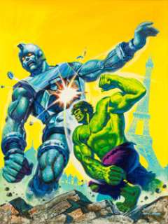 Ken Barr Rampaging Hulk #2 Cover Painting Original Art (Marvel, 1977)....