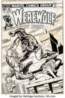 Ron Wilson and Frank Giacoia Werewolf by Night #18 Cover Original Art (Marvel, 1974). Wilson‘s clean style -