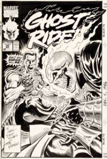 Ron Wagner and Mike Witherby - Ghost Rider #20 Cover Original Art (Marvel, 1991).