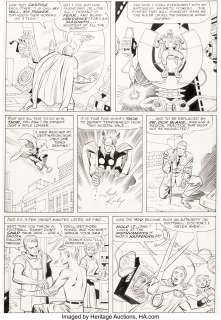 Jack Kirby and Chic Stone - Journey into Mystery #109 Story Page 4 Thor and Magneto Original Art (Marvel, 1964).