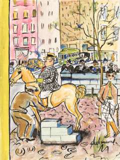(NEW YORKER) BARBARA SHERMUND (1899 - 1978) Horseback in Central Park cover proposal. | Swann Galleries