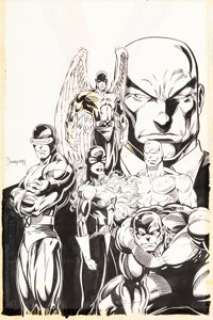 Duursema, Jan - Jan Duursema Professor Xavier and the X-Men #1 Cover Original Art (Marvel, 1995)....