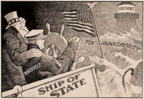 McCay, Winsor - Winsor McCay Uncle Sam and President Roosevelt Editorial Comics Panel Original Art (New York Herald Tribune...