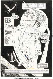 McFarlane, Todd - Todd McFarlane and Tony DeZuÃ±iga Infinity, Inc. #31 Splash Page 1 Skyman Original Art (DC, 1986)....