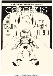 Sim, Dave | Dave Sim Cerebus #22 Elrod Cover Original Art (Aardvark-Vanaheim, 1980).... | Heritage
