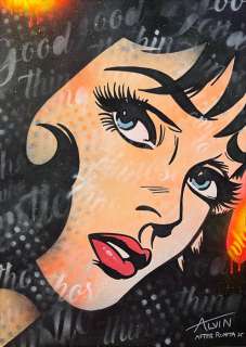 Alvin Silvrants | Iconic Romita Girl “pop art” Roy Lichtenstein Inspired - Original drawing in colour by Alvin Silvrants | Catawiki