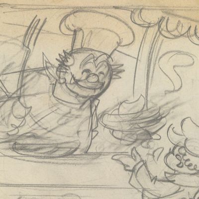 Carlson- Original Puzzle Page Pencil Sketch | Russ Cochran