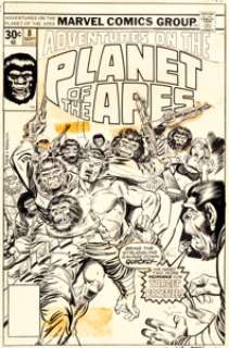 Kane, Gil - Gil Kane and Mike Esposito Adventures on the Planet of the Apes #8 Cover Original Art (Marvel, 1978). ...