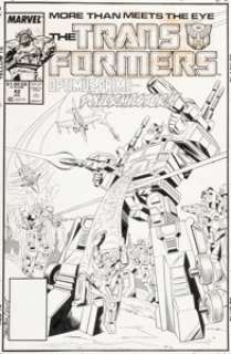 Delbo, José - José Delbo and Dave Hunt Transformers #42 Cover Original Art (Marvel, 1988)....