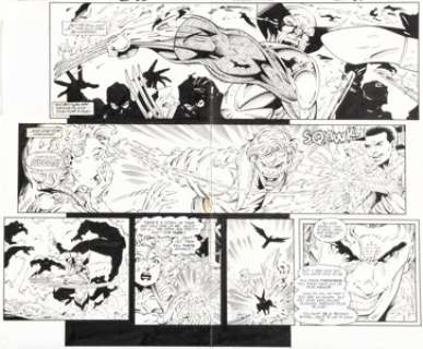 Texeira, Mark | Mark Texeira, John Royle, and Phillip Moy Wolverine: Evilution Double Page Spread 26-27 Original Art (Marvel, 1994... | Heritage