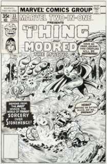 Pérez , George | George Pérez and Joe Sinnott Marvel Two-In-One #33 Cover The Thing Original Art (Marvel, 1977).... | Heritage