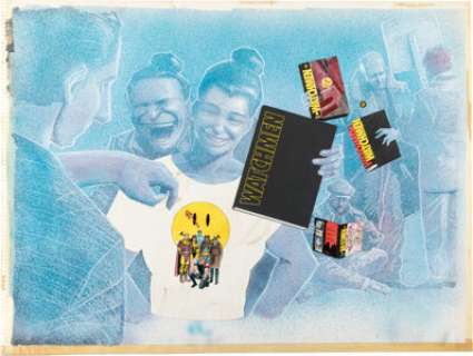 Baker, Kyle - Kyle Baker Watchmen Products Retailer Promotional Poster Illustration Original Art (DC, 1986)....