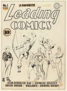 Meskin, Mort | Mort Meskin Leading Comics #1 Seven Soldiers of Victory Cover Original Art (DC, 1941).... | Heritage