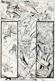Liefeld, Rob - Rob Liefeld X-Force #3 Story Page 14 Original Art (Marvel, 1991)....