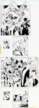 Davis, Alan - Alan Davis and Mark Farmer X-Men Series 2 Trading Cards Excalibur and Sat-Yr-9 Original Art (Marvel/Sky Box, 1993)...