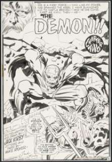 Jack Kirby and Mike Royer - The Demon #2 Splash Page 6 Original Art (DC, 1972)....