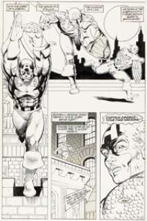 Colleen Doran and Jimmy Palmiotti Captain America Greeting Card Story Page Original Art (Marvel, c. 1987).