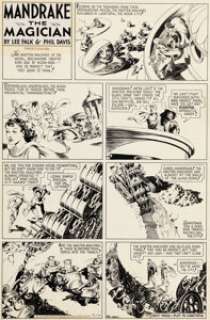 Phil Davis - Mandrake the Magician Sunday Comic Strip Original Art dated 7-17-38 (King Features Syndicate, 1938).