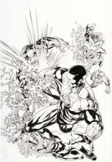 Fernando Pasarin and Scott Hanna - Green Lantern Corps #9 Cover Original Art (DC, 2012).